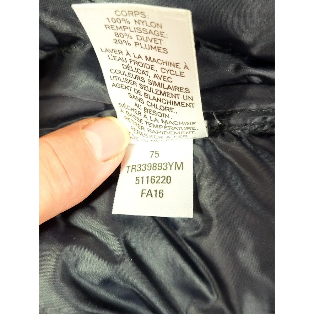 The Rail Mens Down Quilted Puffer Bomber Jacket Black Full Zip XL Urban Techwear
